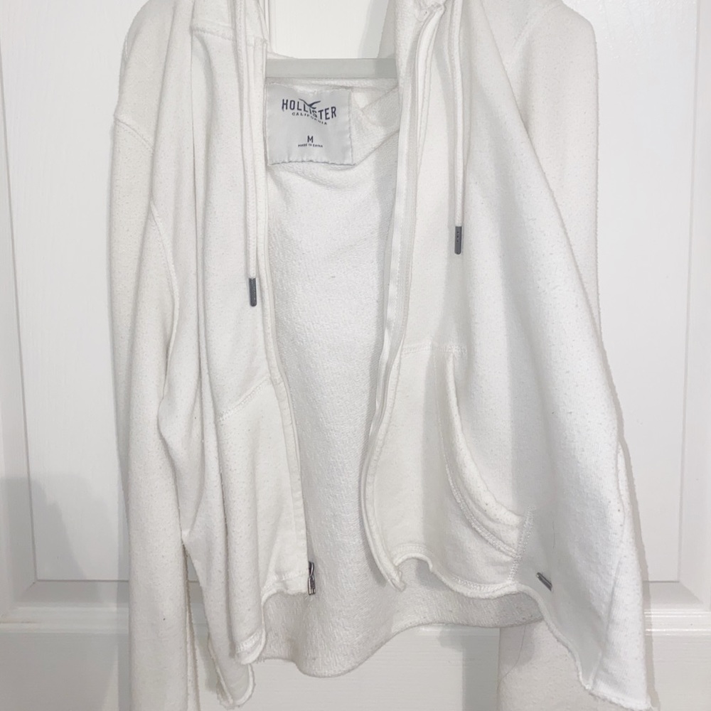 HOLLISTER WHITE CROPPED JACKET
